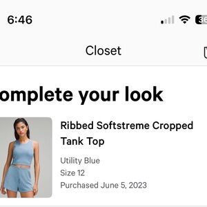 Lululemon Ribbed softstreme tank Utility Blue